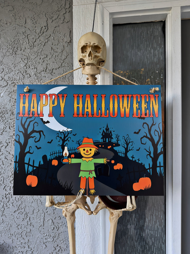 Happy Halloween Scarecrow — Door & Yard Sign