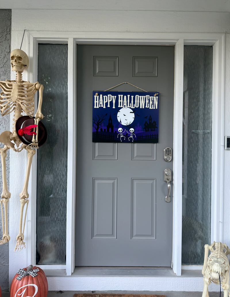 Happy Halloween Dancing Skeletons — Door & Yard Sign