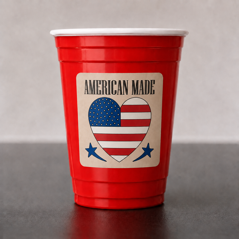 American Made cup sticker