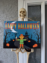 Happy Halloween Scarecrow — Door & Yard Sign