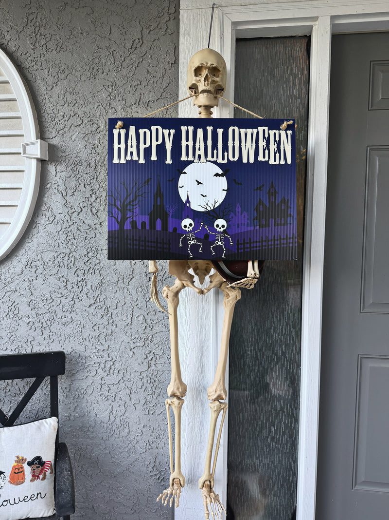 Happy Halloween Dancing Skeletons — Door & Yard Sign
