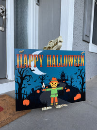 Happy Halloween Scarecrow — Door & Yard Sign