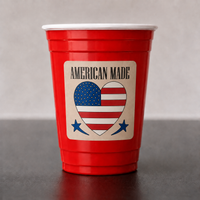 American Made cup sticker