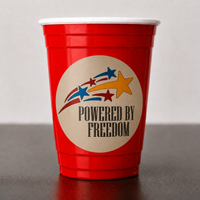 Powered by Freedom cup sticker