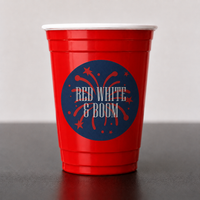 Red White and Boom cup sticker