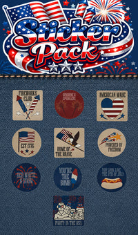 4th of July Party Cup Stickers